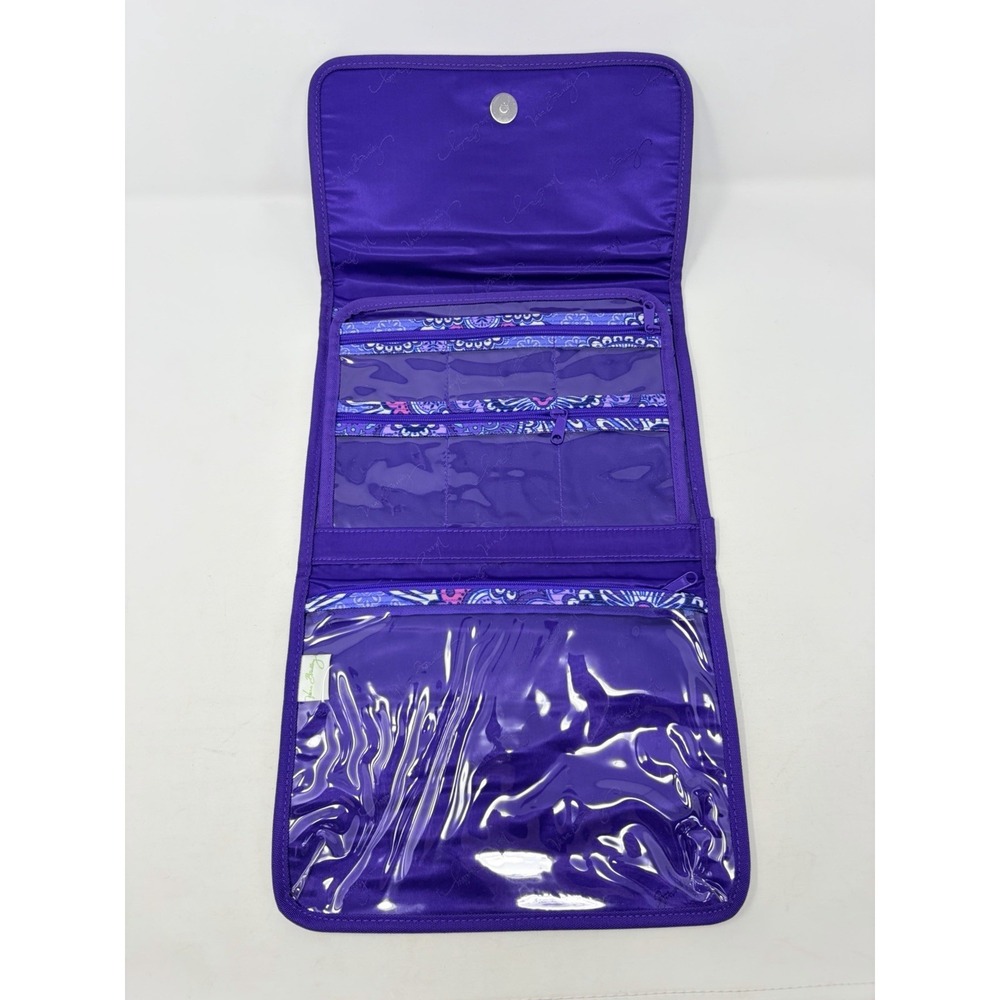 Vera Bradley Stow & Go Packable Travel Jewelry Folio in Lilac Tapestry Purple